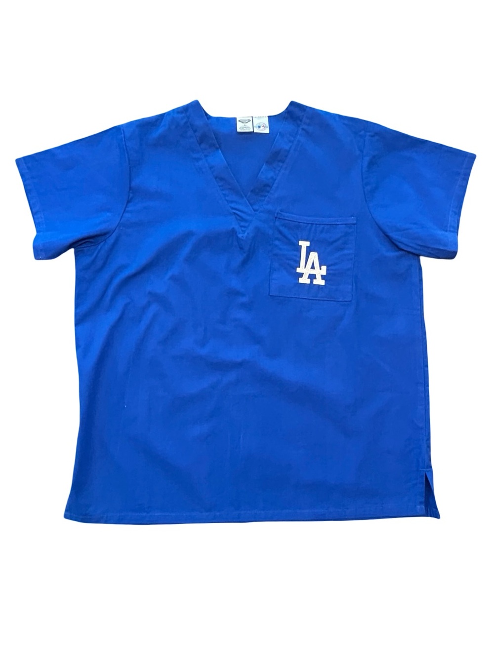 LA Dodgers Y2K Scrub Top Medical Uniform Royal Blue Unisex SM Concepts Sport MLB